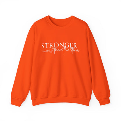 Empowering Crewneck Sweatshirt - "Stronger Than the Storm" - Cozy Gift for Resilience, Fitness, Motivation