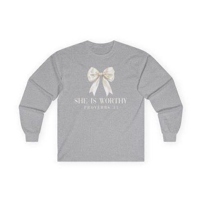 She is Worthy Gildan Longsleeve