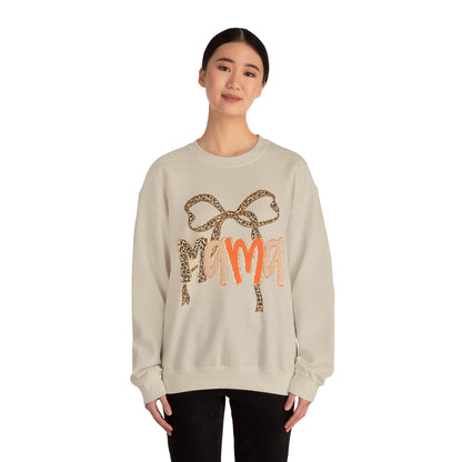 Mama Bow Crewneck Sweatshirt - Gift for Moms, Cute Mama Sweater, Cozy Fall Wear, Mother's Day Gift, Animal Print Sweatshirt