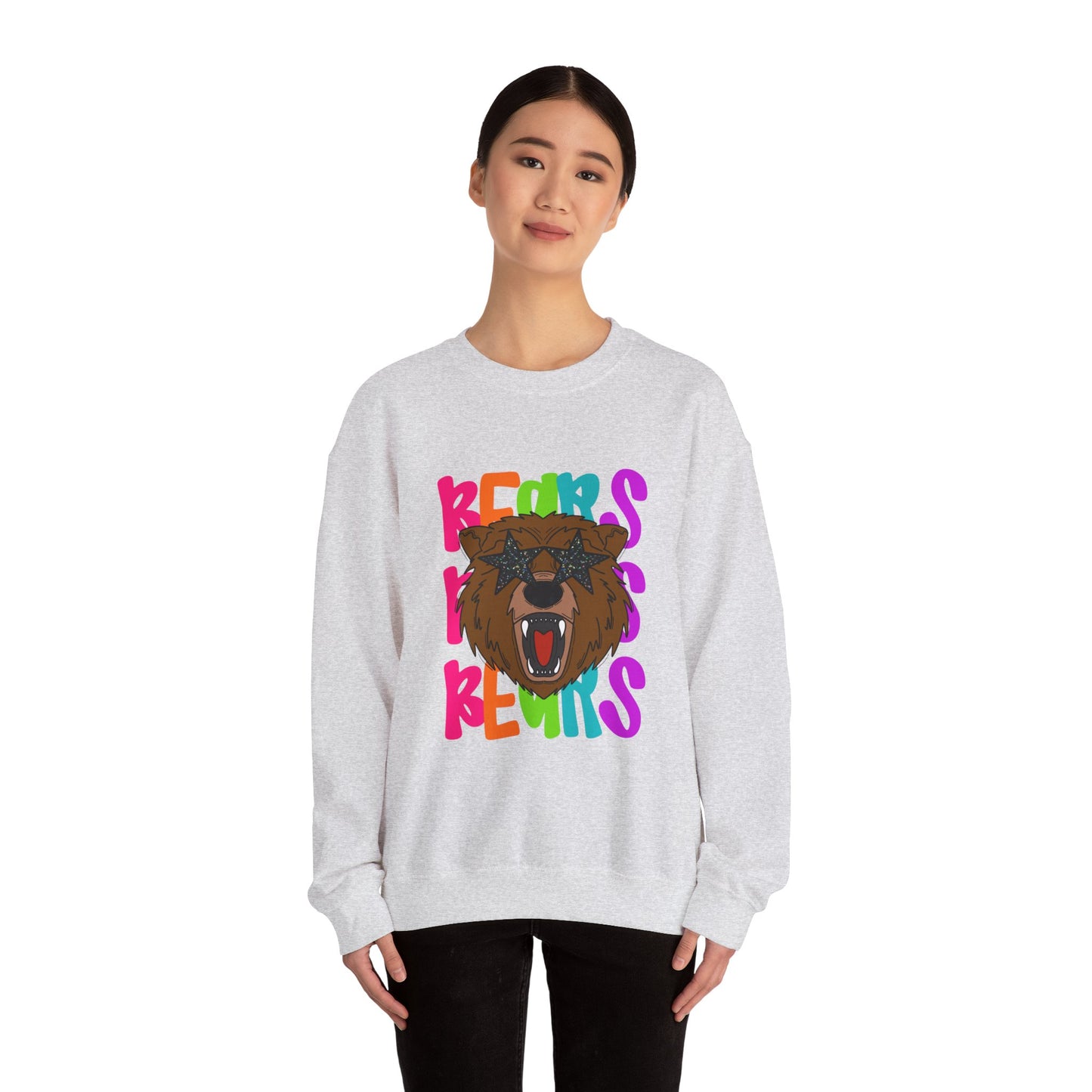 Cool Bear Graphic Sweatshirt, Unisex Crewneck, Casual Wear, Gift for Animal Lovers, Cozy Fall Outfit, Birthday Present