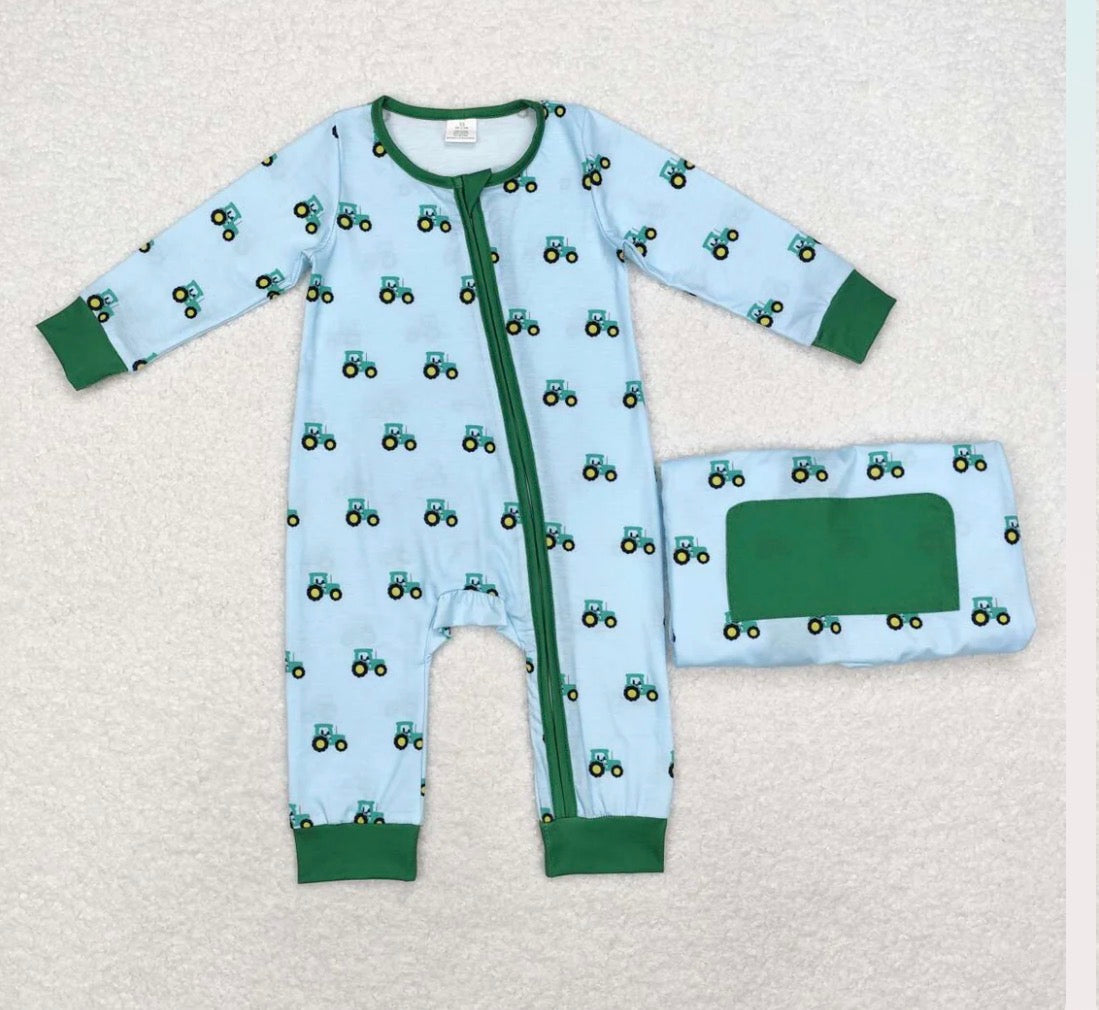 Boys Bamboo Tractor Bamboo Romper