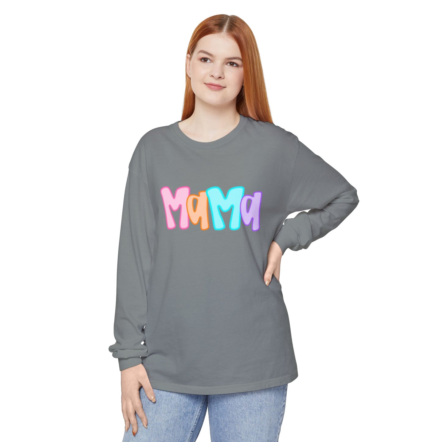 Mama Neon Comfort Colors Long Sleeve