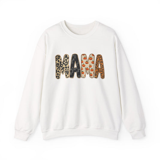 Mama Leopard Print Crewneck Sweatshirt, Gift for Moms, Cozy Casual Wear, Mother's Day Sweatshirt, Stylish Parenthood Apparel