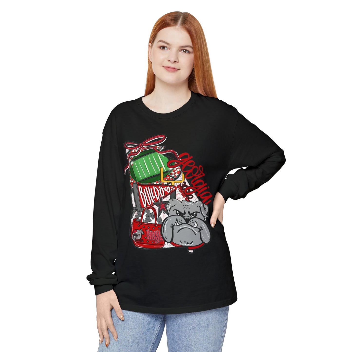 Garment-Dyed Long Sleeve T-Shirt with Bulldog Design | Casual Wear, Bulldog Lovers Gift, Unique Graphic Tee, Dog-Themed Apparel, [...]