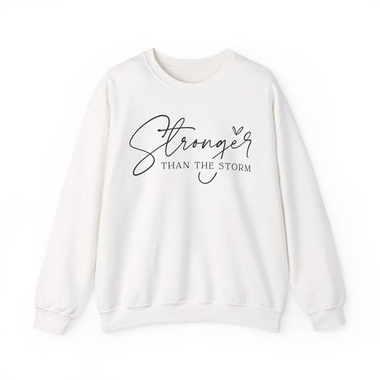 Stronger Than the Storm Sweatshirt, Inspirational Crewneck, Cozy Gift for Her, Motivational Apparel, Perfect for Relaxing