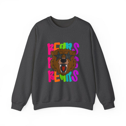 Cool Bear Graphic Sweatshirt, Unisex Crewneck, Casual Wear, Gift for Animal Lovers, Cozy Fall Outfit, Birthday Present