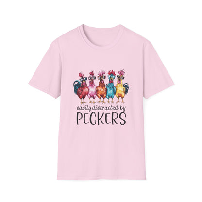 Funny Chicken T-Shirt, Early Distracted by Peckers Tee, Gift for Chicken Lovers, Casual Humor Shirt, Animal Lovers Apparel