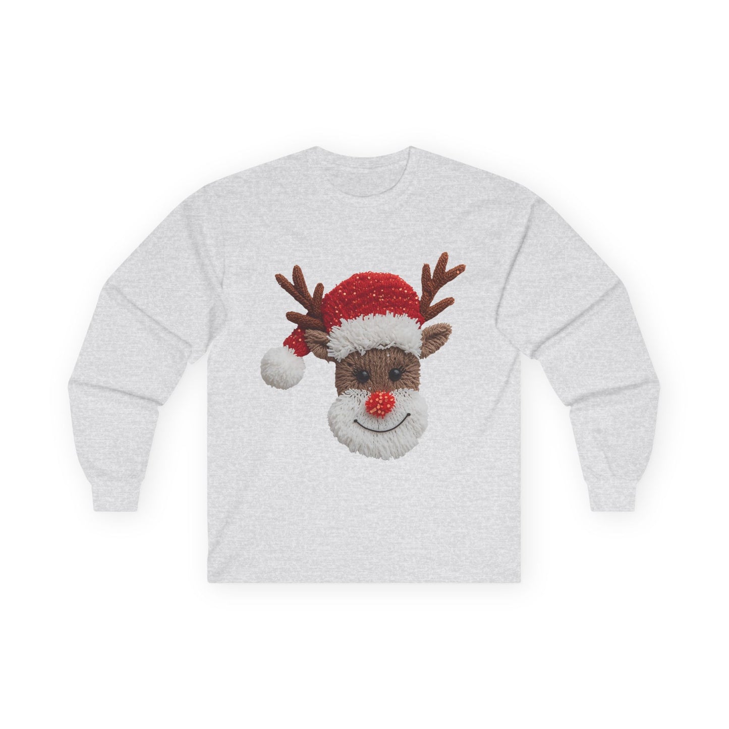 Festive Reindeer Long Sleeve Tee Gildan