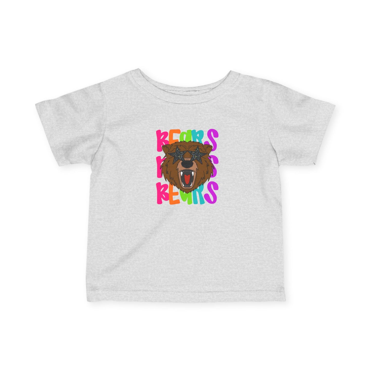 Colorful Bear Print Infant Tee, Cute Baby Shirt, Kids Summer Wear, Baby Shower Gift, Animal Theme Outfit, Toddler Apparel