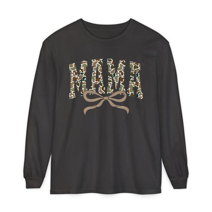 Mama Camo Long Sleeve Tee, Comfortable Unisex T-Shirt for Moms, Perfect Gift for Mother's Day, Casual Wear, Family Outings, Everyday Style
