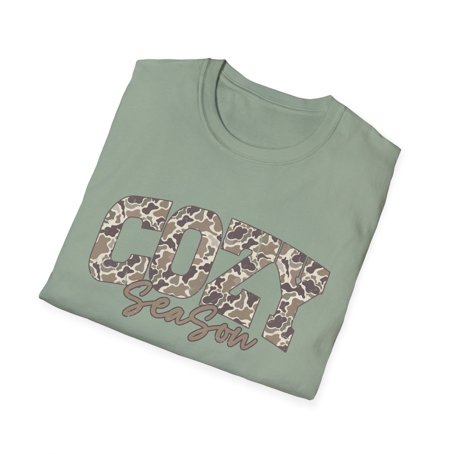 Cozy Season Camo GIldan Softstyle T-Shirt