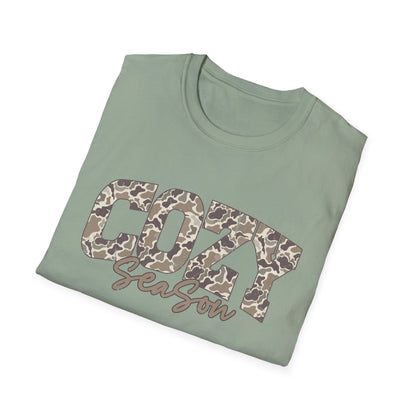Cozy Season Camo GIldan Softstyle T-Shirt