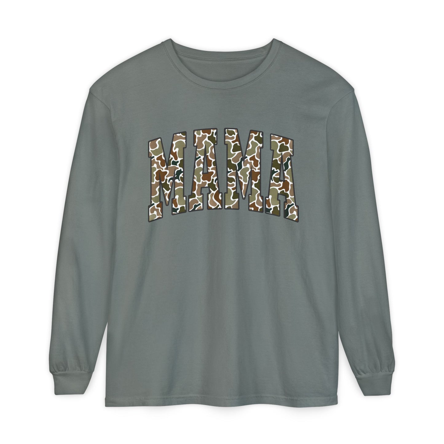 Unisex Long Sleeve T-Shirt, Camo Mama Tee, Perfect Gift for Moms, Casual Wear, Everyday Comfort