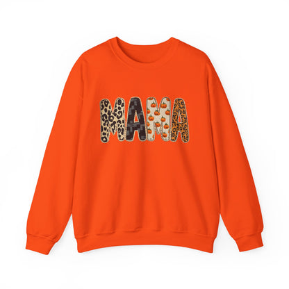 Mama Leopard Print Crewneck Sweatshirt, Gift for Moms, Cozy Casual Wear, Mother's Day Sweatshirt, Stylish Parenthood Apparel