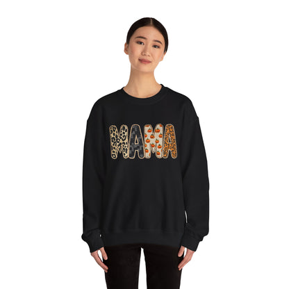 Mama Leopard Print Crewneck Sweatshirt, Gift for Moms, Cozy Casual Wear, Mother's Day Sweatshirt, Stylish Parenthood Apparel