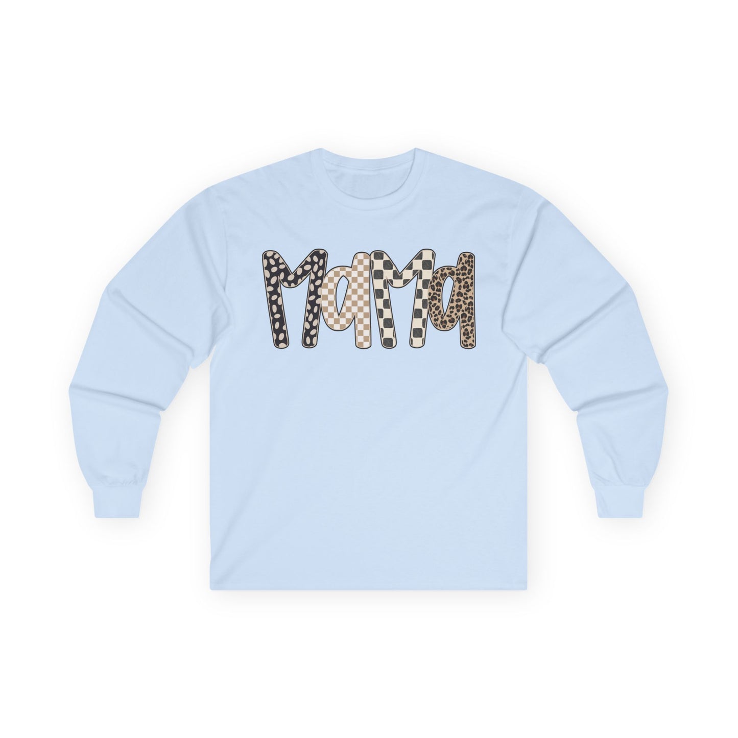 Mama Leopard & Checkered Long Sleeve Tee