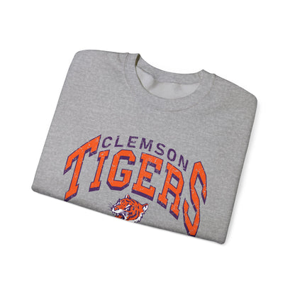 Clemson Tigers Crewneck Sweatshirt, Comfortable College Apparel, Unisex Sweatshirt, Sports Fan Gear, Game Day Outfit, Classic Sweatshirt