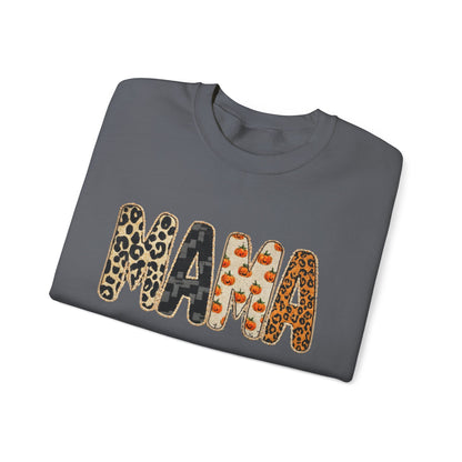 Mama Leopard Print Crewneck Sweatshirt, Gift for Moms, Cozy Casual Wear, Mother's Day Sweatshirt, Stylish Parenthood Apparel