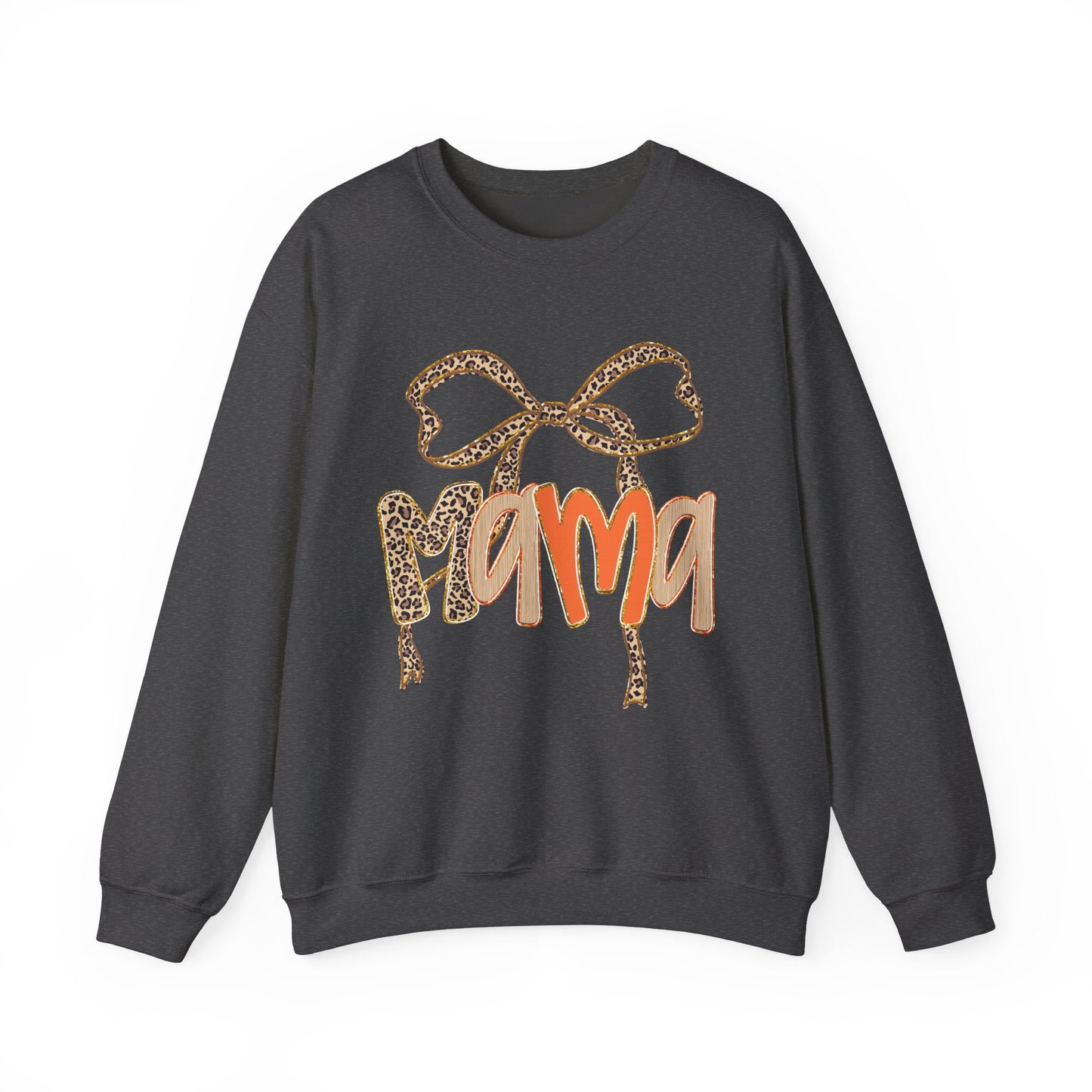 Mama Bow Crewneck Sweatshirt - Gift for Moms, Cute Mama Sweater, Cozy Fall Wear, Mother's Day Gift, Animal Print Sweatshirt