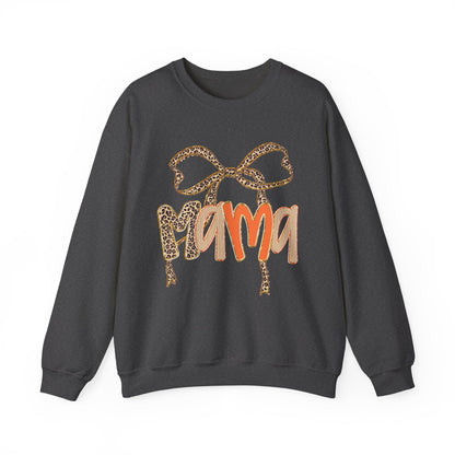 Mama Bow Crewneck Sweatshirt - Gift for Moms, Cute Mama Sweater, Cozy Fall Wear, Mother's Day Gift, Animal Print Sweatshirt