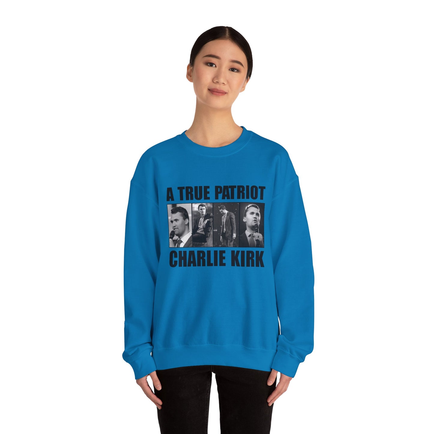 Unisex Heavy Blend™ Crewneck Sweatshirt - A True Patriot Charlie Kirk Sweatshirt, Cozy Gift for Patriots, Political Statement, [...]