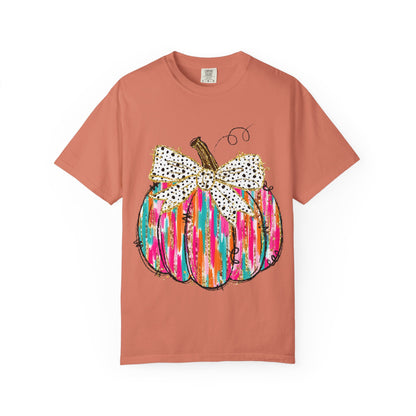 Colorful Pumpkin Graphic T-Shirt for Fall, Casual Autumn Tee, Halloween Shirt, Thanksgiving Outfit, Gift for Her