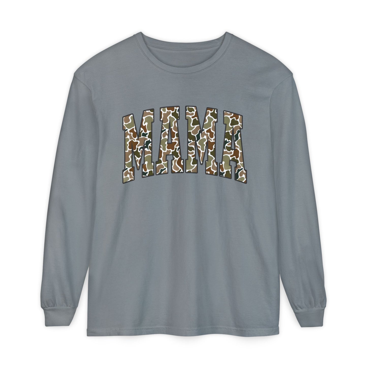 Unisex Long Sleeve T-Shirt, Camo Mama Tee, Perfect Gift for Moms, Casual Wear, Everyday Comfort