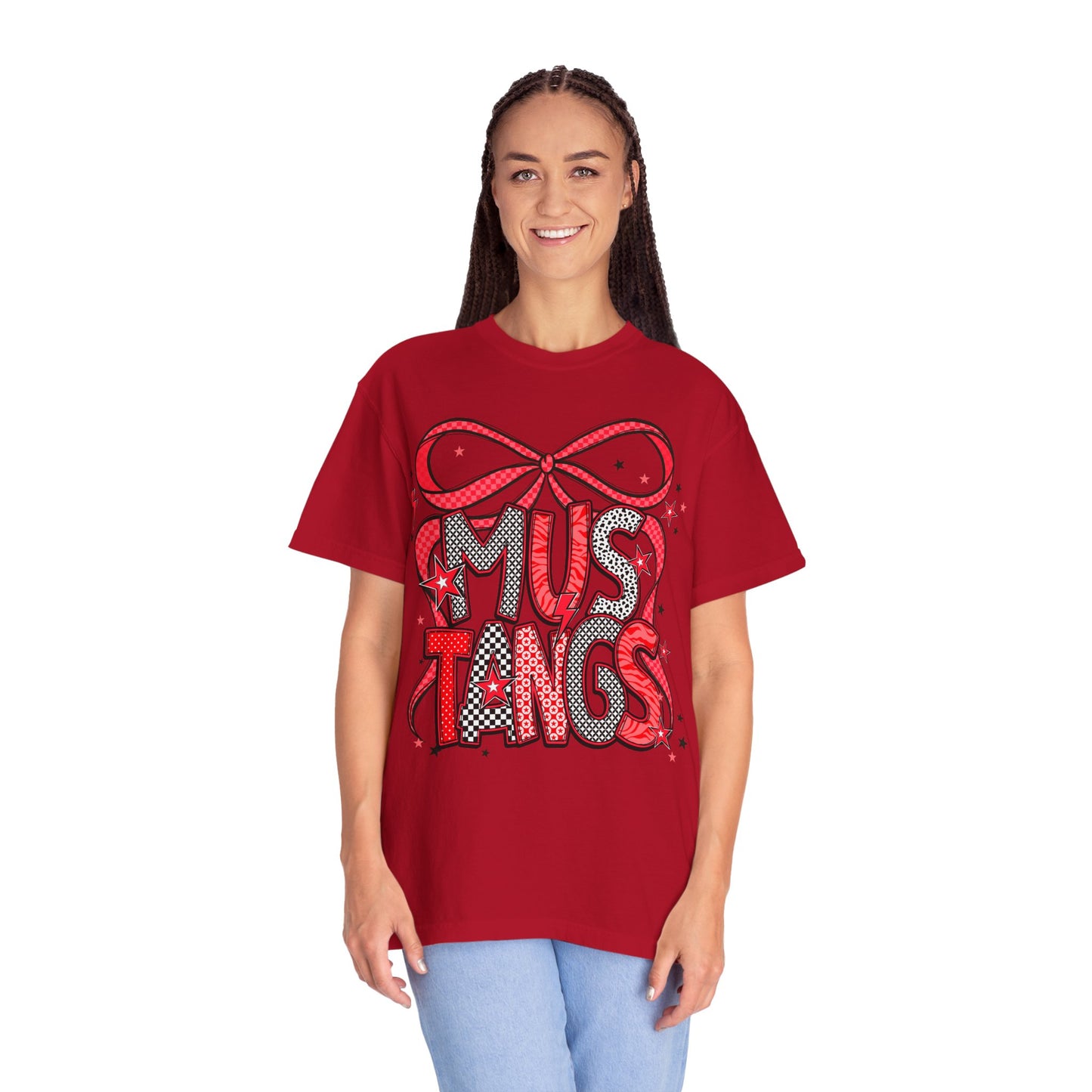 Mustangs Graphic Unisex T-Shirt, Perfect for School Spirit, Gift for Students, Casual Wear, College Events, Sports Team Merchandise