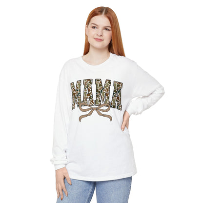 Mama Camo Long Sleeve Tee, Comfortable Unisex T-Shirt for Moms, Perfect Gift for Mother's Day, Casual Wear, Family Outings, Everyday Style