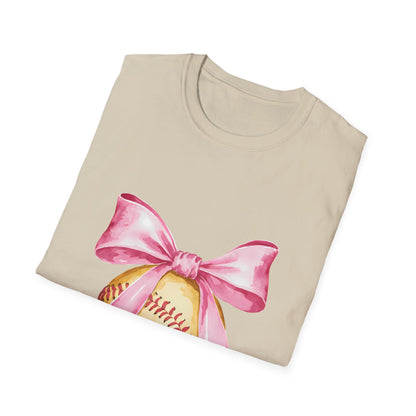 Pink Ribbon Baseball T-Shirt for Softball Lovers, Support Breast Cancer Awareness, Gift for Coaches and Players, Casual Wear