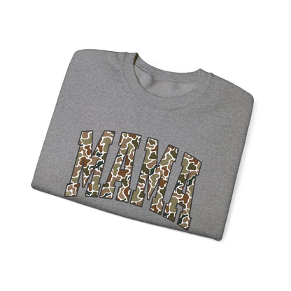 Mama Camouflage Crewneck Sweatshirt | Perfect Gift for Moms, Casual Wear, Comfortable Layering, Mother’s Day, Birthday