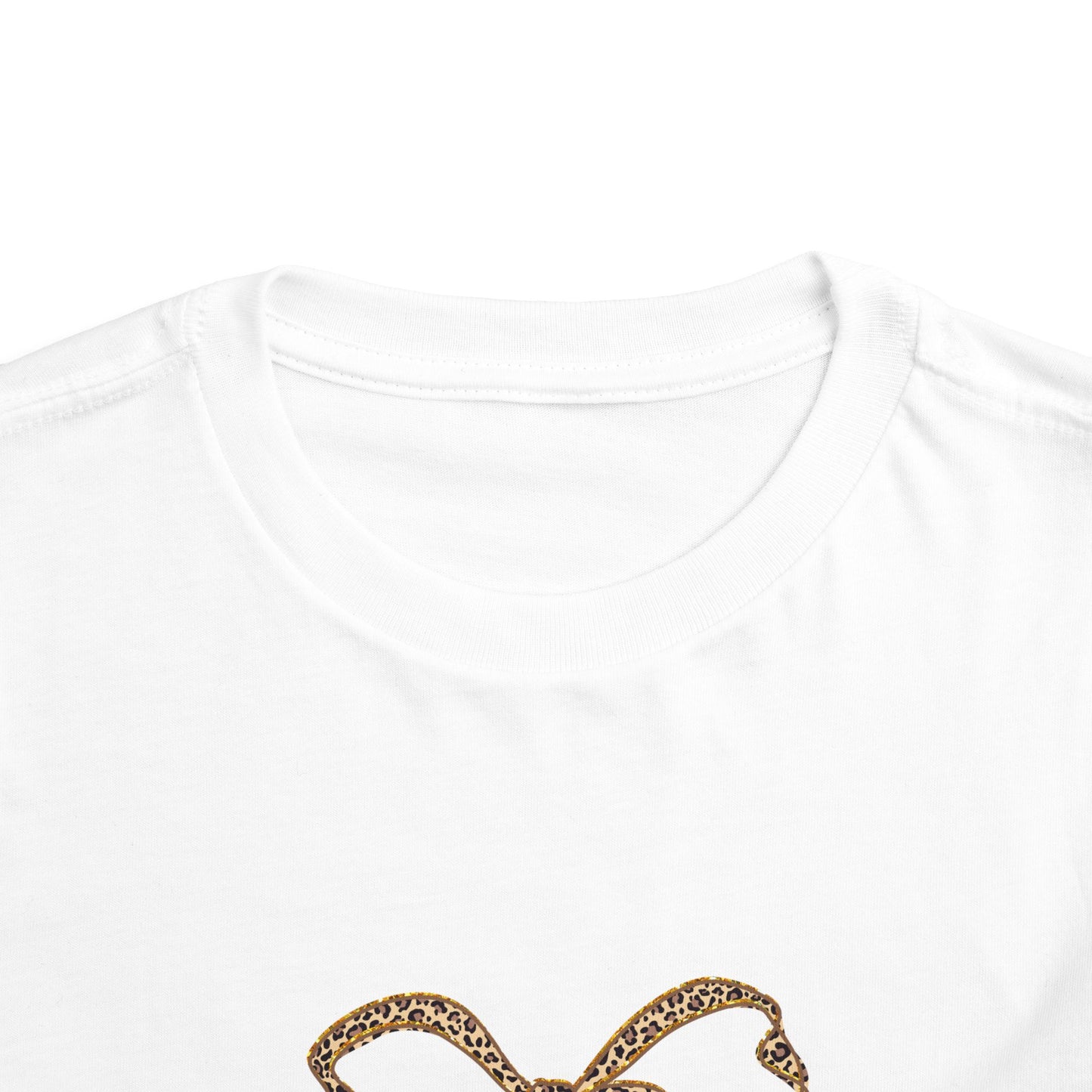 Mini Bow Toddler Tee, Cute Kids T-shirt, Birthday Gift for Girls, Animal Print Shirt, Children's Casual Wear
