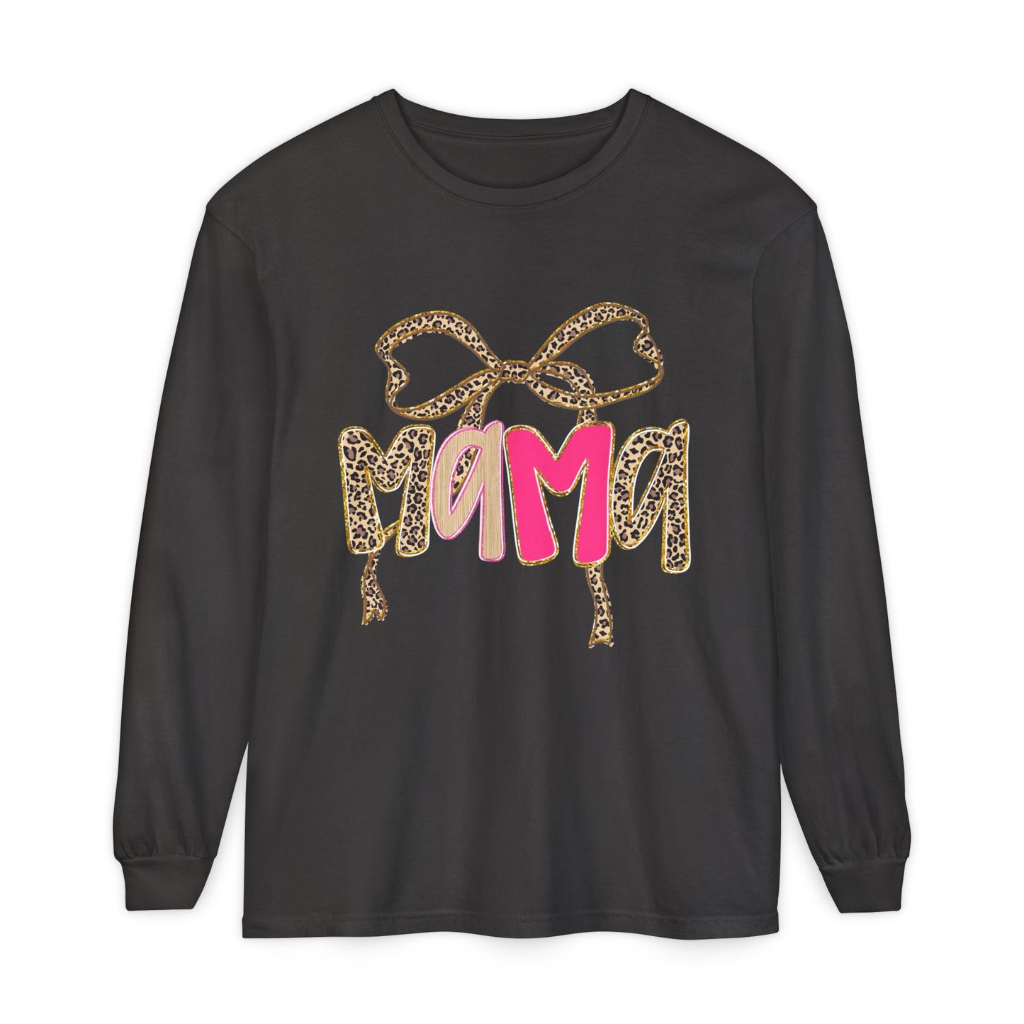 Mama Neon Leopard Long Sleeve T-Shirt