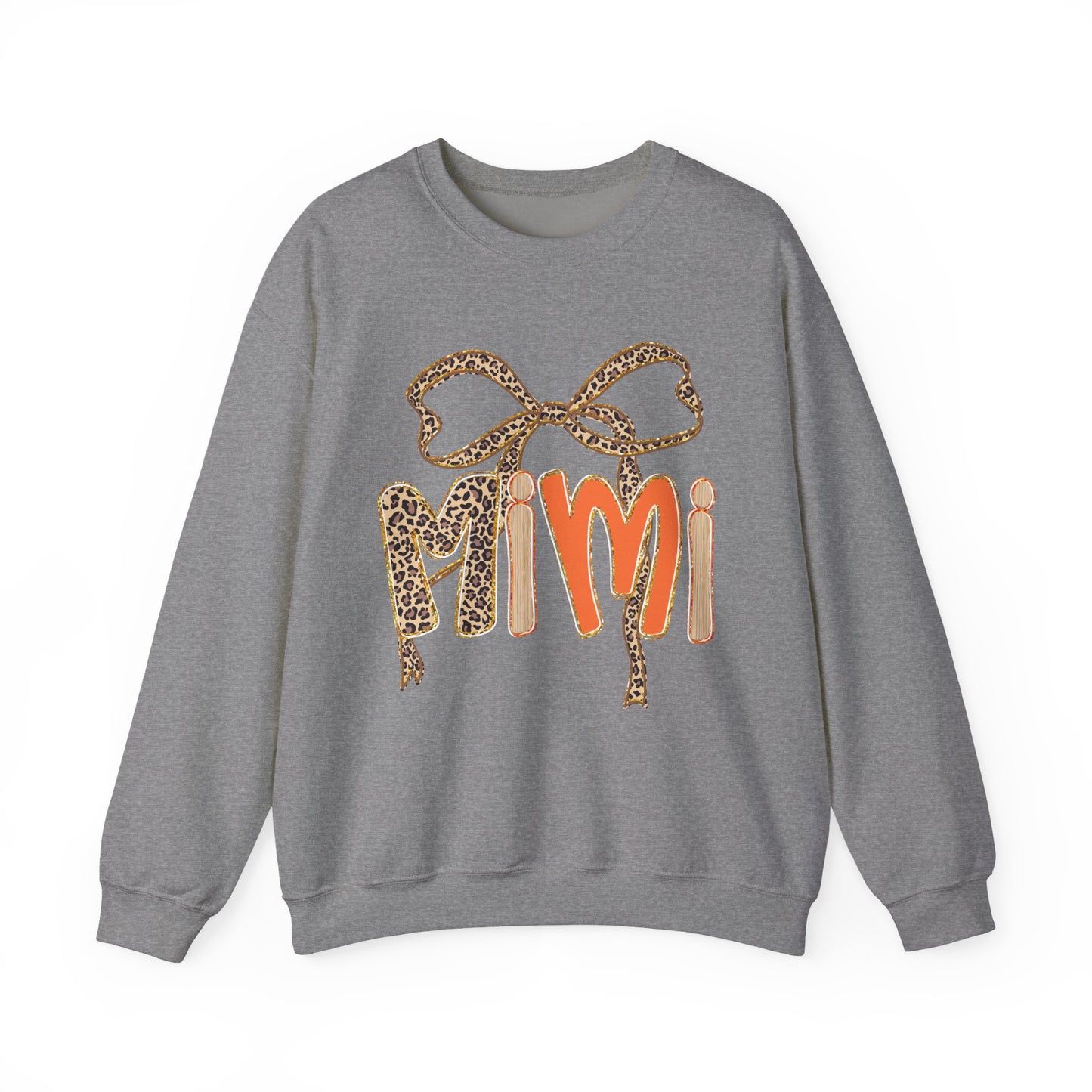 Mimi Leopard Print Sweatshirt, Cozy Crewneck for Grandmothers, Personalized Gift, Comfortable Casual Wear, Birthday Gift, Family Gatherings