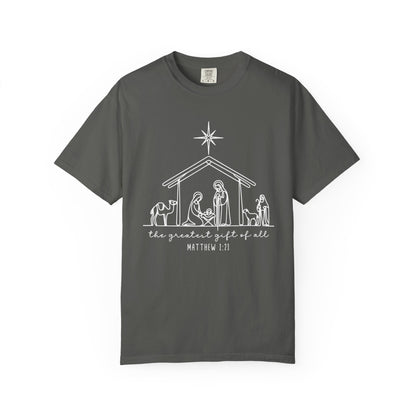 Unisex Christmas Nativity T-Shirt, Holiday Gift, Religious Tee, Inspirational Shirt, Scripture Shirt