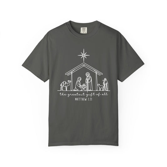 Unisex Christmas Nativity T-Shirt, Holiday Gift, Religious Tee, Inspirational Shirt, Scripture Shirt