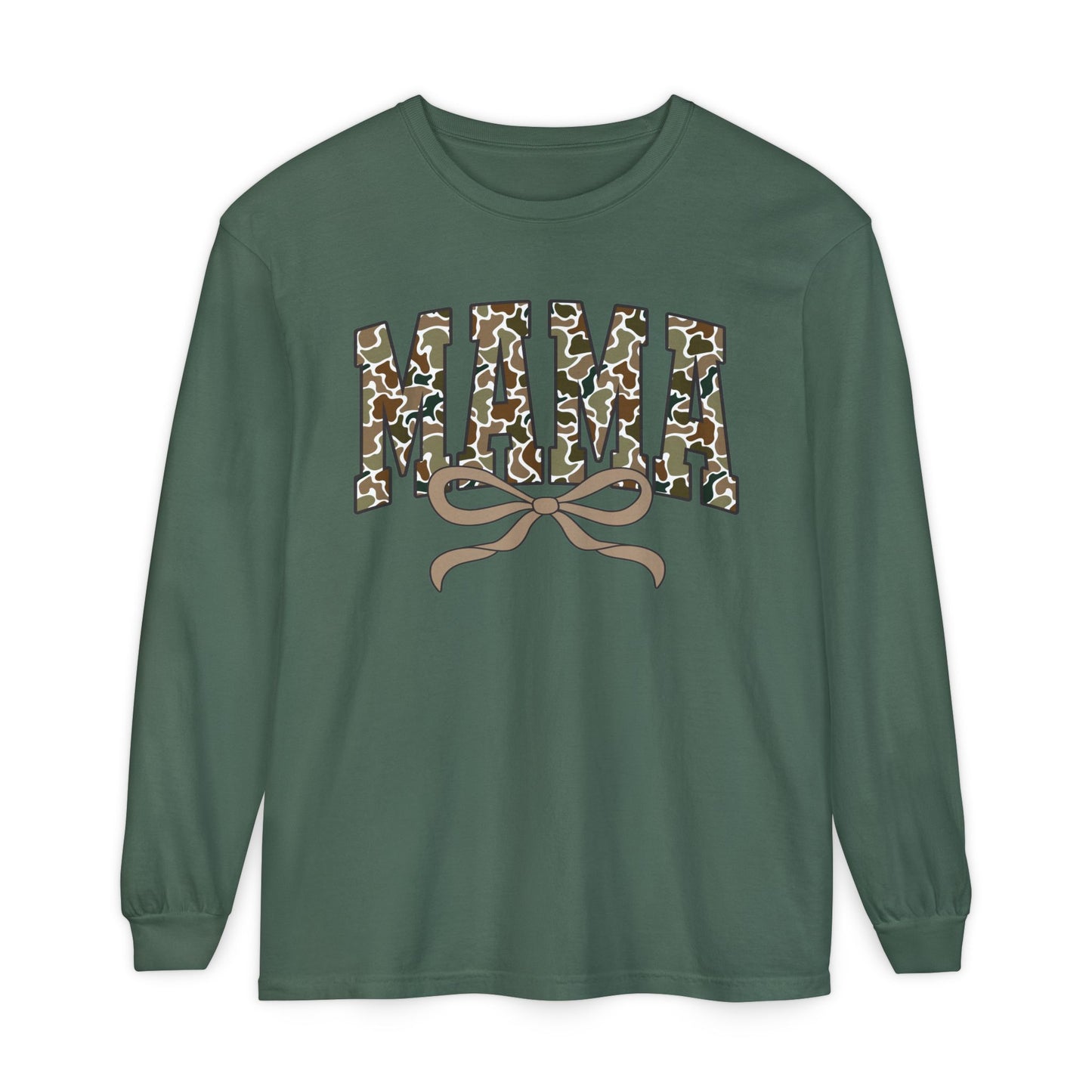 Mama Camo Long Sleeve Tee, Comfortable Unisex T-Shirt for Moms, Perfect Gift for Mother's Day, Casual Wear, Family Outings, Everyday Style