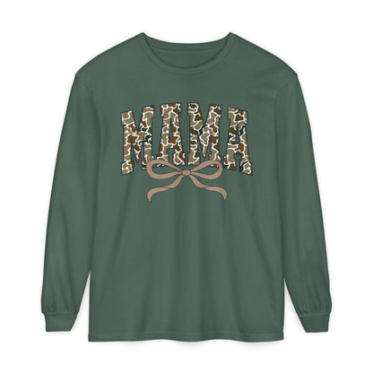 Mama Camo Long Sleeve Tee, Comfortable Unisex T-Shirt for Moms, Perfect Gift for Mother's Day, Casual Wear, Family Outings, Everyday Style