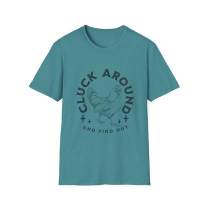 Funny Chicken T-Shirt - Cluck Around, Gift for Farm Lovers, Casual Wear, Chicken Enthusiast Tee, Funny Farm Animal Shirt