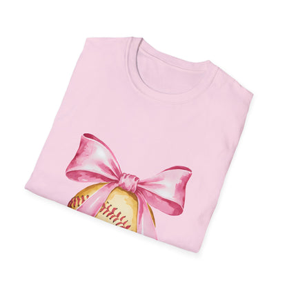 Pink Ribbon Baseball T-Shirt for Softball Lovers, Support Breast Cancer Awareness, Gift for Coaches and Players, Casual Wear