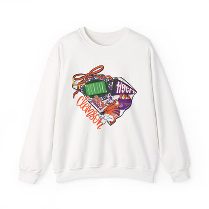 Clemson Tigers Unisex Sweatshirt, College Apparel, Holiday Gift, Cozy Crewneck, Casual Style, Football Fan Gear