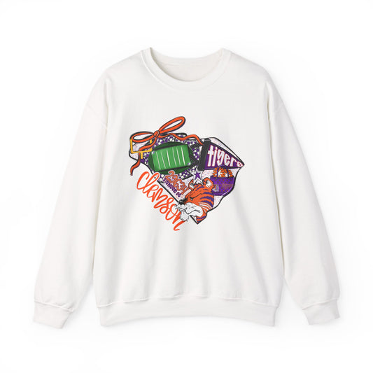Clemson Tigers Unisex Sweatshirt, College Apparel, Holiday Gift, Cozy Crewneck, Casual Style, Football Fan Gear