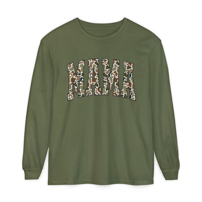 Unisex Long Sleeve T-Shirt, Camo Mama Tee, Perfect Gift for Moms, Casual Wear, Everyday Comfort