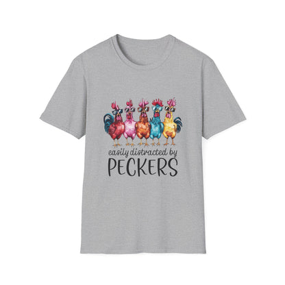 Funny Chicken T-Shirt, Early Distracted by Peckers Tee, Gift for Chicken Lovers, Casual Humor Shirt, Animal Lovers Apparel