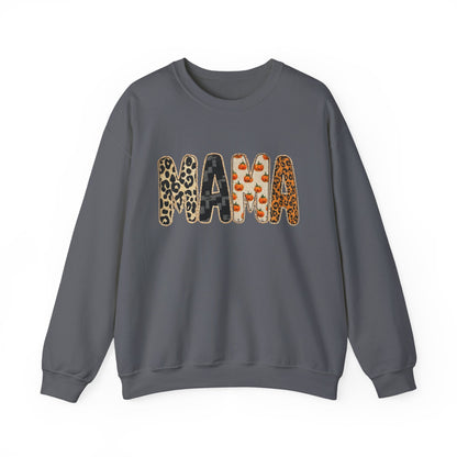 Mama Leopard Print Crewneck Sweatshirt, Gift for Moms, Cozy Casual Wear, Mother's Day Sweatshirt, Stylish Parenthood Apparel