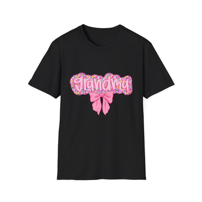 Grandma Floral Graphic T-Shirt | Gift for Grandma | Softstyle Tee for Family Celebrations, Mother's Day Gift, Casual Wear