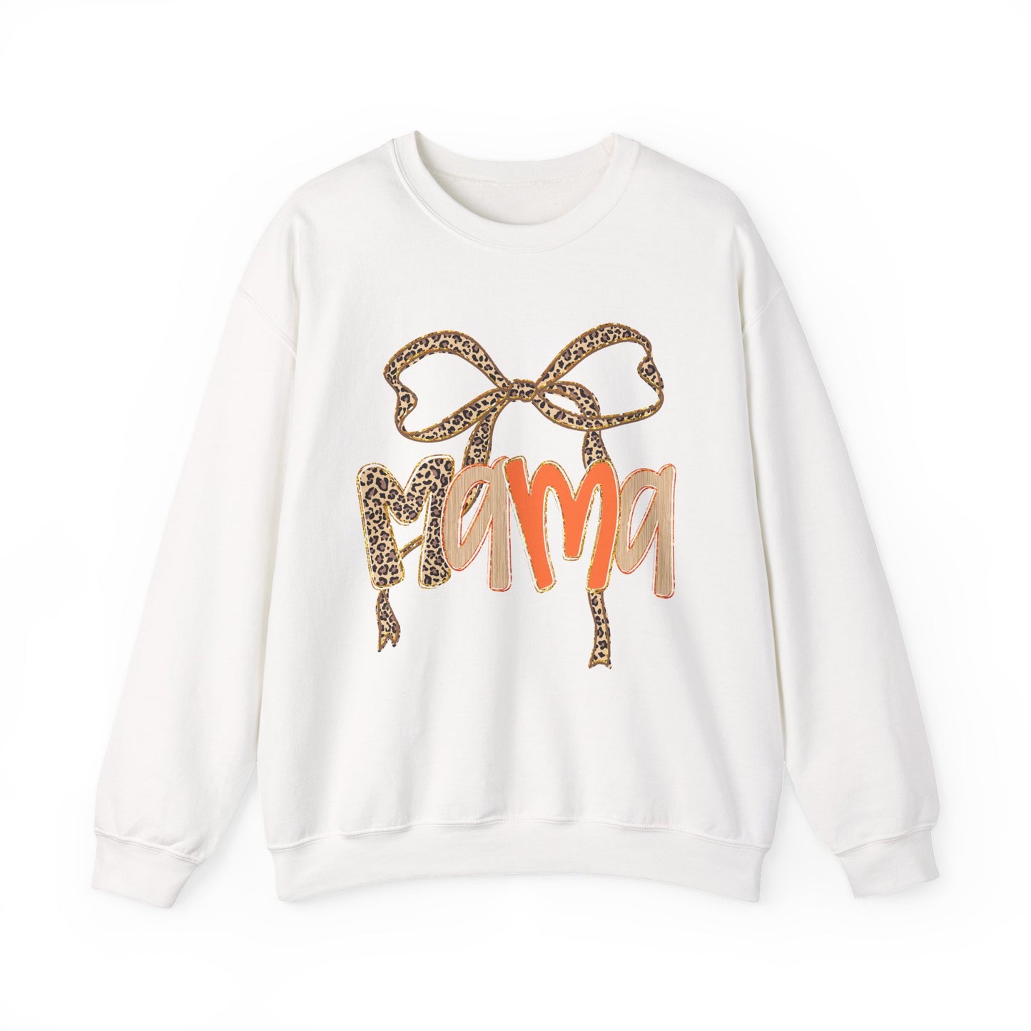 Mama Bow Crewneck Sweatshirt - Gift for Moms, Cute Mama Sweater, Cozy Fall Wear, Mother's Day Gift, Animal Print Sweatshirt