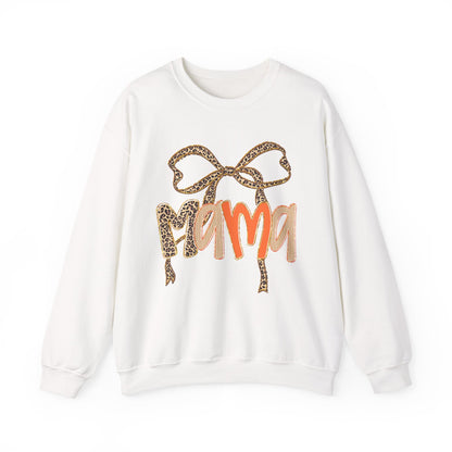 Mama Bow Crewneck Sweatshirt - Gift for Moms, Cute Mama Sweater, Cozy Fall Wear, Mother's Day Gift, Animal Print Sweatshirt