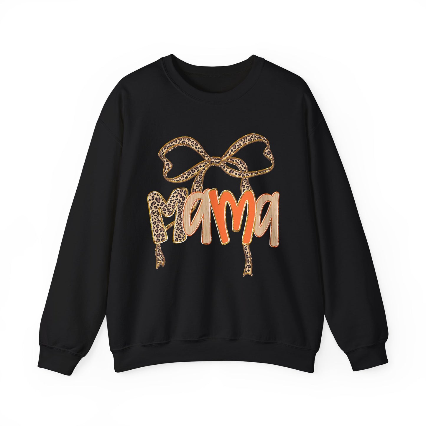 Mama Bow Crewneck Sweatshirt - Gift for Moms, Cute Mama Sweater, Cozy Fall Wear, Mother's Day Gift, Animal Print Sweatshirt