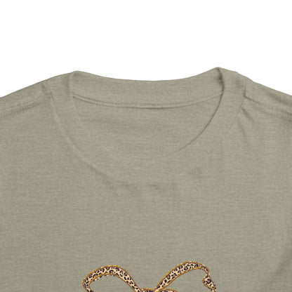 Mini Bow Toddler Tee, Cute Kids T-shirt, Birthday Gift for Girls, Animal Print Shirt, Children's Casual Wear